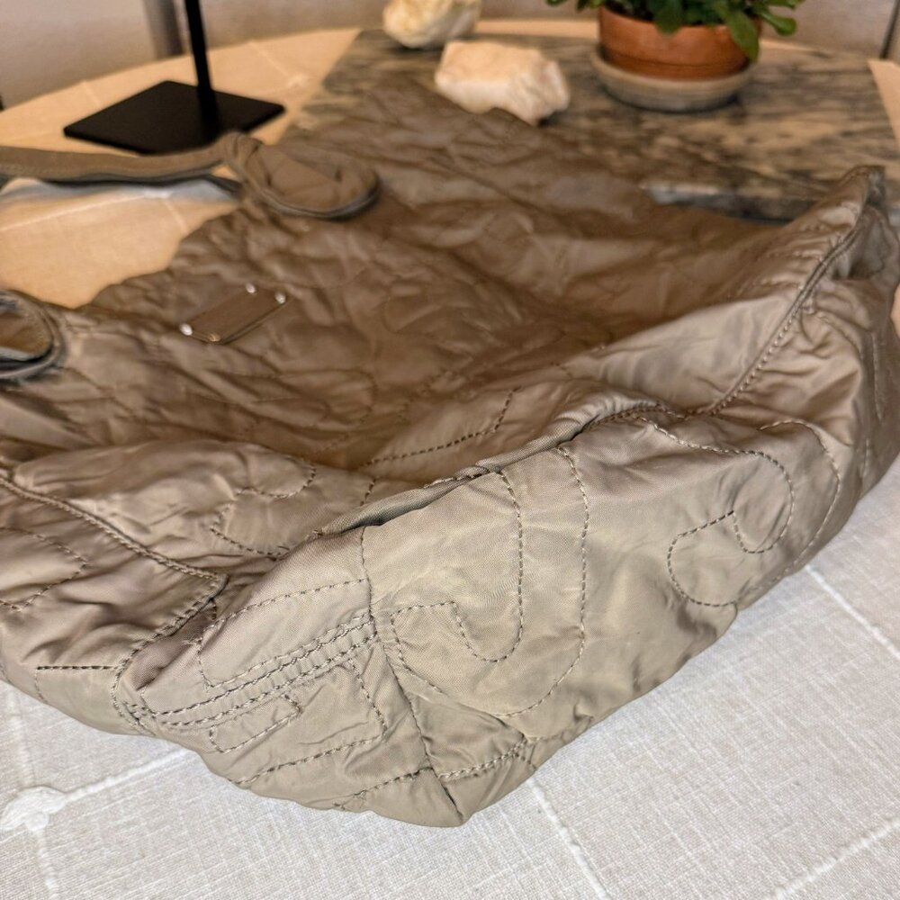 Marc by Marc Jacobs Puffer Tote - Taupe Workwear Bag Nylon Logo Quilted - Picture 6 of 11